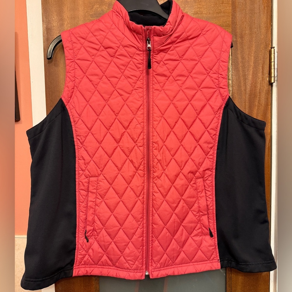 Style & Co Women Quilted Plus Two Tone Zip Up Vest
